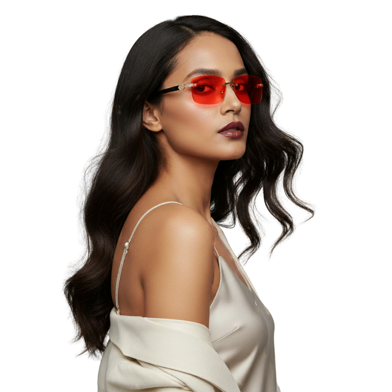 Rhinestone Square Sunglasses