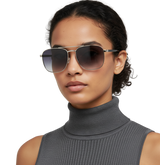 Gray Smoke Square Metal Sunglasses