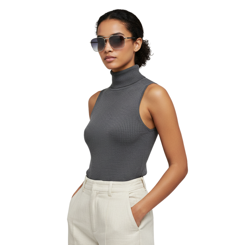 Gray Smoke Square Metal Sunglasses