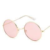 Lunettesx De Soleil Retro Pour Femmes, Effet Miroir, Style Rond Rose, Styliste De Marque, Alliage Pour Femmes,