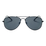 Retro Black Aviator Shades – Smoke Lens