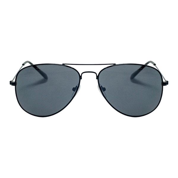 Retro Black Aviator Shades – Smoke Lens