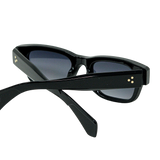 Black Oval Sunglasses with Gold Detail