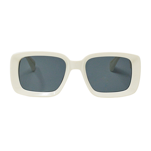 Oversized White Rectangular Sunglasses