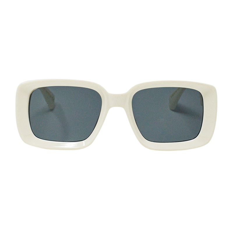 Oversized White Rectangular Sunglasses