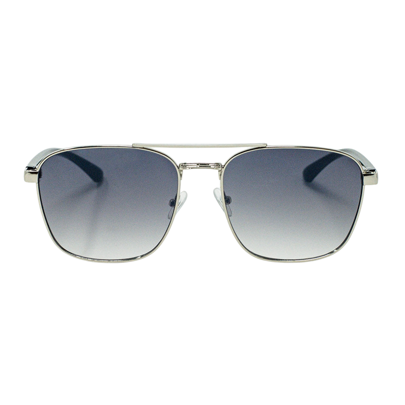 Gray Smoke Square Metal Sunglasses