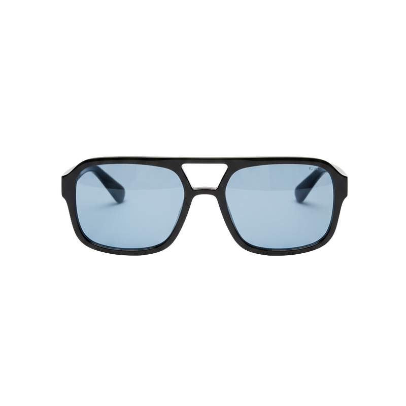 Blue Lens Sunglasses – Black Frames
