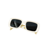 Oversized White Rectangular Sunglasses