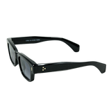 Black Oval Sunglasses with Gold Detail