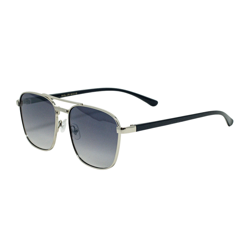 Gray Smoke Square Metal Sunglasses