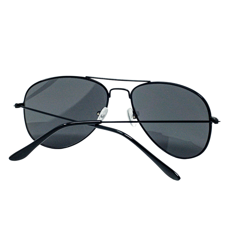 Retro Black Aviator Shades – Smoke Lens
