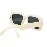 Oversized White Rectangular Sunglasses