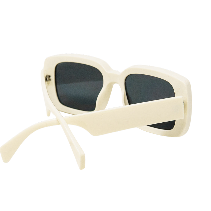Oversized White Rectangular Sunglasses