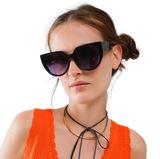 Oversized Black Cat Eye Sunglasses
