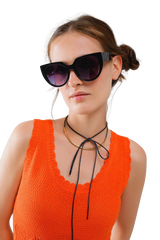 Oversized Black Cat Eye Sunglasses