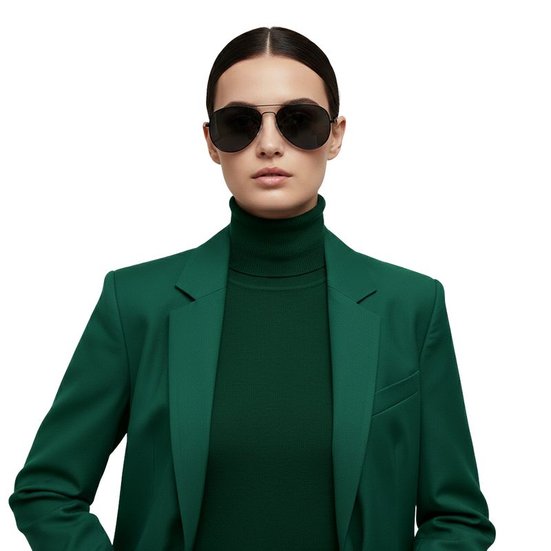 Retro Black Aviator Shades – Smoke Lens