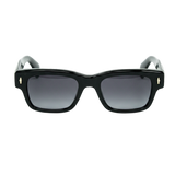 Black Oval Sunglasses with Gold Detail