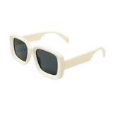 Oversized White Rectangular Sunglasses