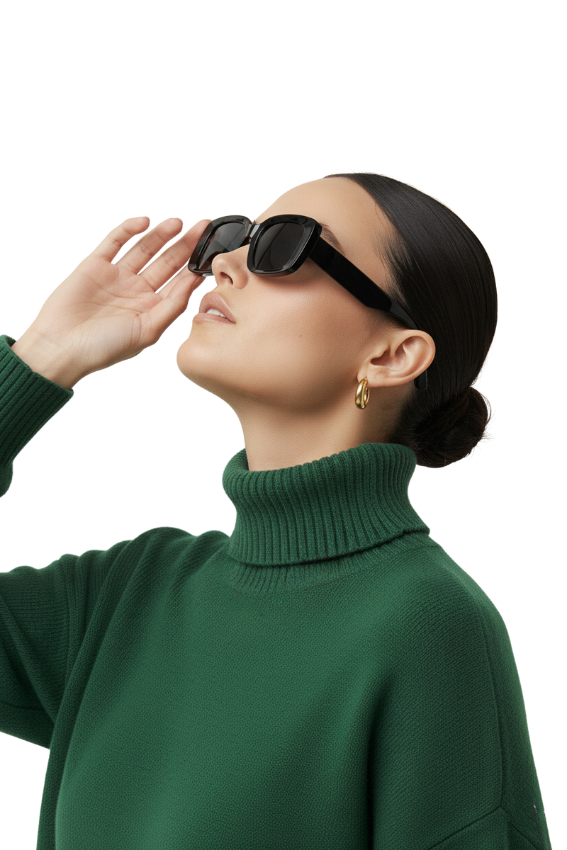 Modern Oversized Sunglasses in Black