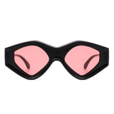 Rosedawn - Futuristic Square Retro Chunky Irregular Geometric Sunglasses