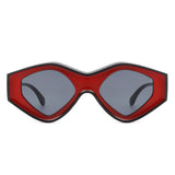 Rosedawn - Futuristic Square Retro Chunky Irregular Geometric Sunglasses