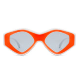 Rosedawn - Futuristic Square Retro Chunky Irregular Geometric Sunglasses