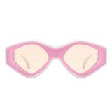 Rosedawn - Futuristic Square Retro Chunky Irregular Geometric Sunglasses