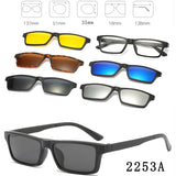 HJYFINO 5 Lenes Magnet Sunglasses Clip Mirrored Clip on Sunglasses