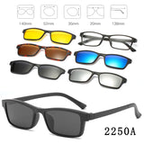 HJYFINO 5 Lenes Magnet Sunglasses Clip Mirrored Clip on Sunglasses