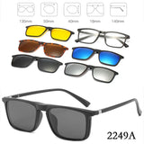 HJYFINO 5 Lenes Magnet Sunglasses Clip Mirrored Clip on Sunglasses