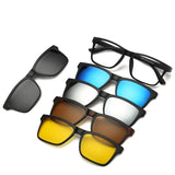 HJYFINO 5 Lenes Magnet Sunglasses Clip Mirrored Clip on Sunglasses
