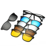 HJYFINO 5 Lenes Magnet Sunglasses Clip Mirrored Clip on Sunglasses