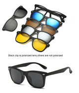 HJYFINO 5 Lenes Magnet Sunglasses Clip Mirrored Clip on Sunglasses