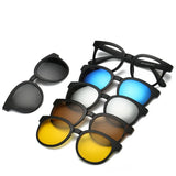 HJYFINO 5 Lenes Magnet Sunglasses Clip Mirrored Clip on Sunglasses