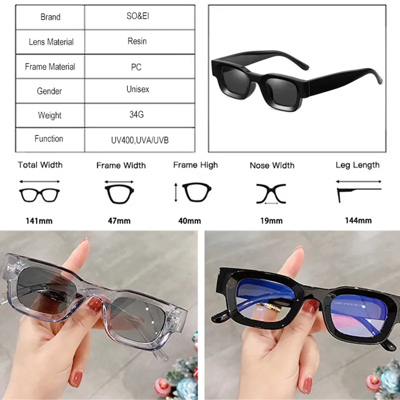 SO&EI Ins Popular Fashion Small Square Polarized Sunglasses