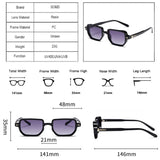 SO&EI Retro Rectangle Rivets Men Punk Gradient Sunglasses Shades UV400