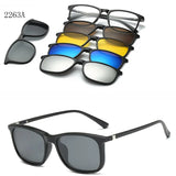 HJYFINO 5 Lenes Magnet Sunglasses Clip Mirrored Clip on Sunglasses