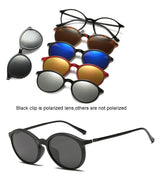 HJYFINO 5 Lenes Magnet Sunglasses Clip Mirrored Clip on Sunglasses