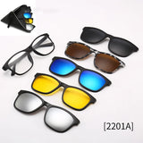 HJYFINO 5 Lenes Magnet Sunglasses Clip Mirrored Clip on Sunglasses