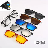 HJYFINO 5 Lenes Magnet Sunglasses Clip Mirrored Clip on Sunglasses
