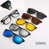HJYFINO 5 Lenes Magnet Sunglasses Clip Mirrored Clip on Sunglasses