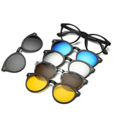 HJYFINO 5 Lenes Magnet Sunglasses Clip Mirrored Clip on Sunglasses