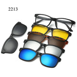 HJYFINO 5 Lenes Magnet Sunglasses Clip Mirrored Clip on Sunglasses