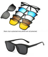 HJYFINO 5 Lenes Magnet Sunglasses Clip Mirrored Clip on Sunglasses