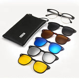 HJYFINO 5 Lenes Magnet Sunglasses Clip Mirrored Clip on Sunglasses