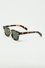Polarised Sunglasses With Dark Lens With Tortoise Sheel Frame