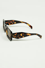 Square Sunglasses With Brown Abstract Print