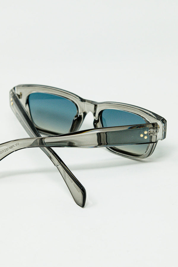 Translucent Grey Sunglasses With Oval Frame
