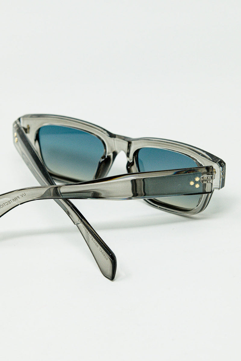 Translucent Grey Sunglasses With Oval Frame