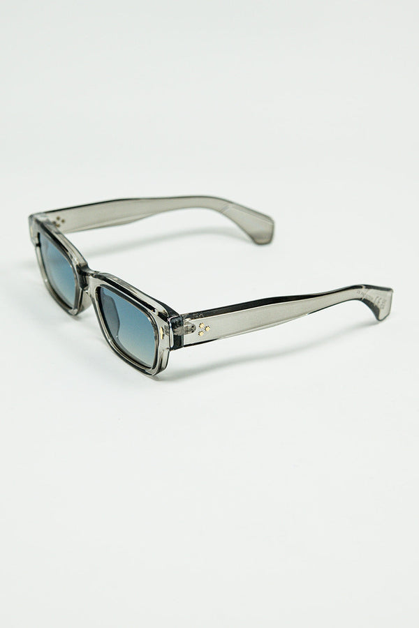 Translucent Grey Sunglasses With Oval Frame
